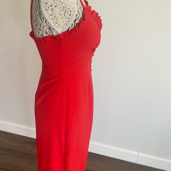 Sweetheart midi summer dress with frilled detailing - Picture 3 of 3